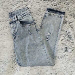 Justice Girls Light Acid Wash Blue Distressed Jeans